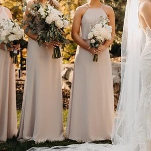 Hayley Paige Occasions Bridesmaid Dress - 5807. Chiffon. Color: cashmere.